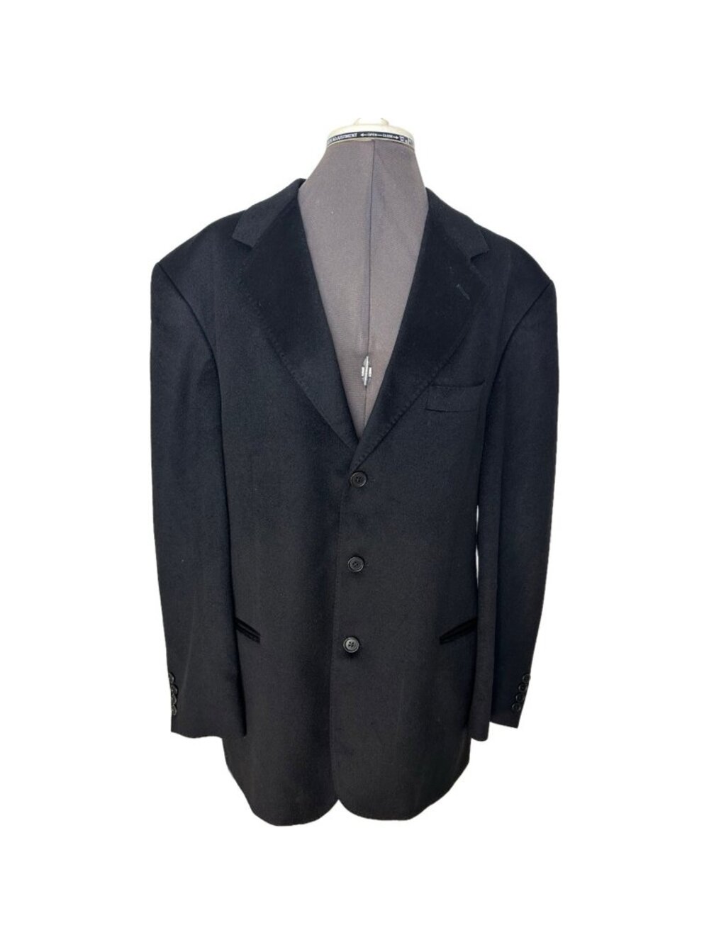 Hathaway Platinum 100% Cashmere Blazer Black Jacket Made In Italy Size 42R